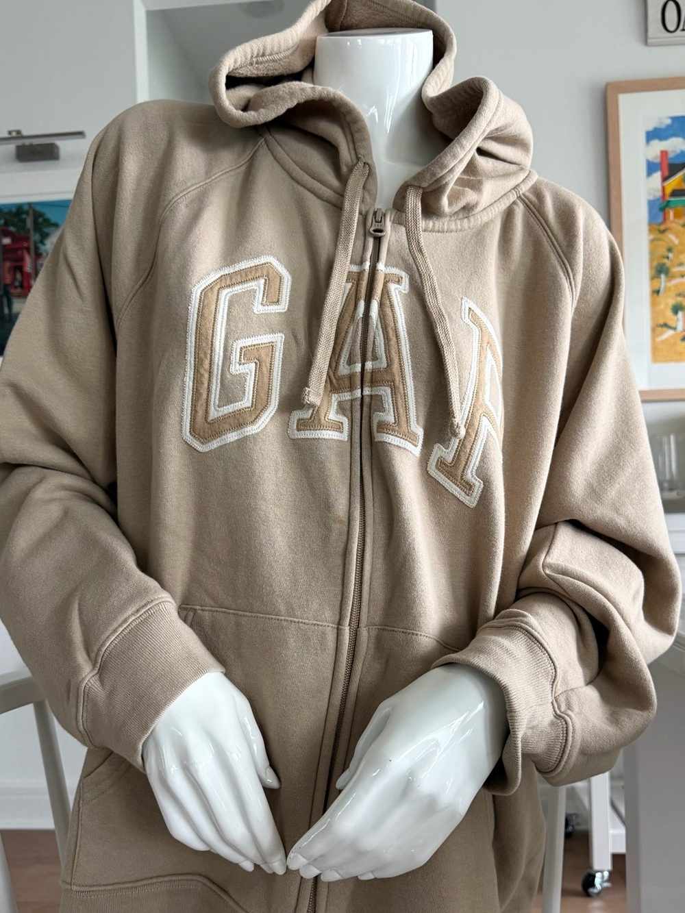The GAP tan full zipper front hoody XXL unisex sized